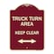 Signmission Truck Turn Area Keep Clear W/ Bidirectional Arrow Heavy-Gauge Alum Sign, 24" x 18", BU-1824-22784 A-DES-BU-1824-22784 - alternate 1